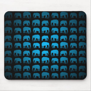 Blaues Elefantenmuster Mousepad