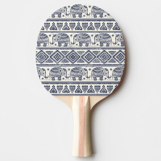 Blaues Elefantenmuster Tischtennis Schläger (Vorderseite)