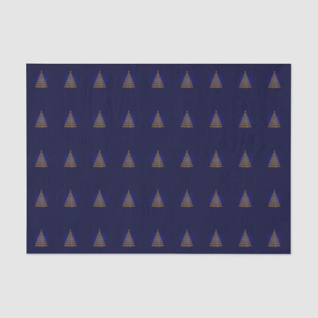 Blaues elegantes Weihnachtsbaumgewebe Seidenpapier (Vorderseite)