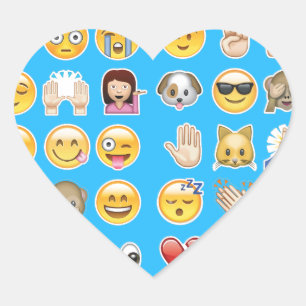 blaues Emoji Herz-Aufkleber