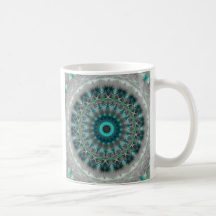 Blaues ErdMandala-Kaleidoskopmuster Kaffeetasse