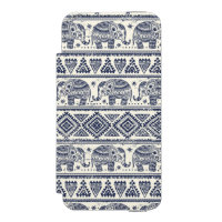 Blaues ethnisches Elefant-Muster
