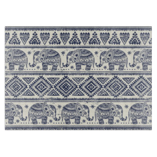 Blaues ethnisches Elefant-Muster Schneidebrett