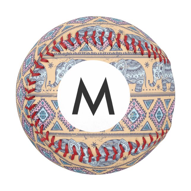Blaues ethnisches Elefantenstamm Baseball (Vorderseite Links)