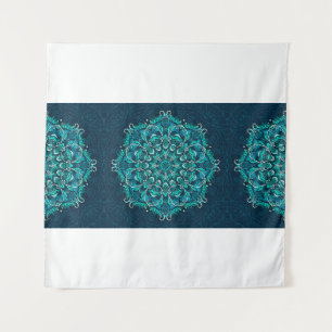 Blaues ethnisches Mandala. Raster-Kopie Wandteppich