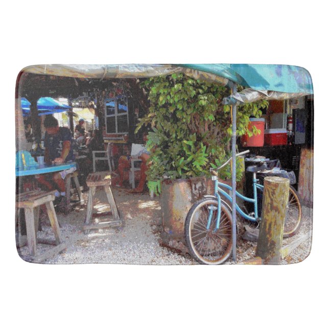 Blaues Fahrrad Badematte (Vorderseite)