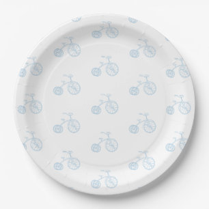 Blaues Fahrrad Pappteller
