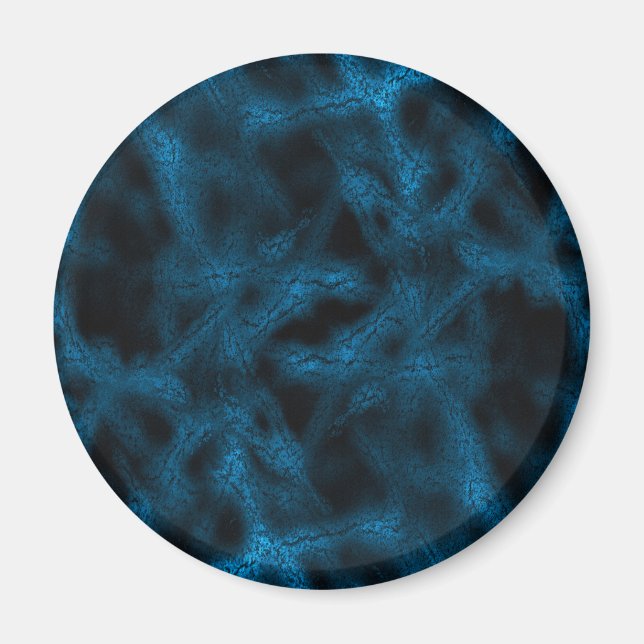 Blaues Fantasiemuster Magnet (Vorne)