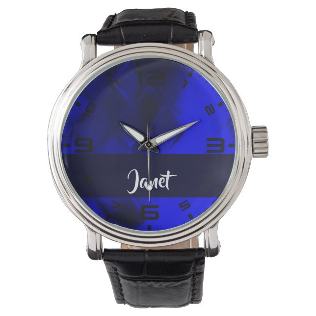 Blaues Farbverlaufsmuster Armbanduhr (Vorderseite)