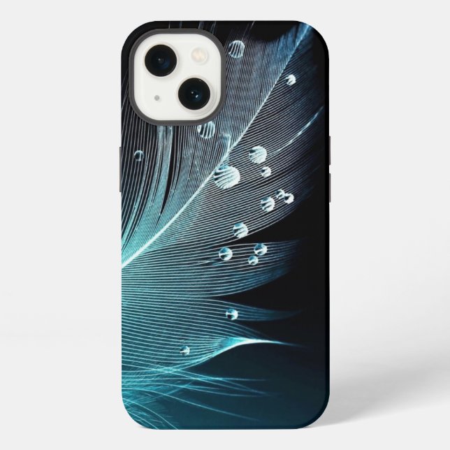 Blaues Feder Case-Mate iPhone-Hülle iPhone Hülle (Rückseite)