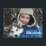 Blaues Feiertagspostkarte<br><div class="desc">Niedlich und Spaß, ist diese Feiertagspostkarte die perfekte Weise, die Grüße der Jahreszeit zu schicken den Freunden und der Familie. Blaue Aquarellwolke der Eigenschaften mit weißem Schnee und bokeh. Ändern Sie die Fotoschablone zu Ihren Selbst. Die Front und die Rückseite haben Text, der geändert werden kann, um Ihren Familiennamen und...</div>