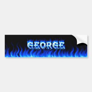 Blaues Feuer Georges und Autoaufkleber