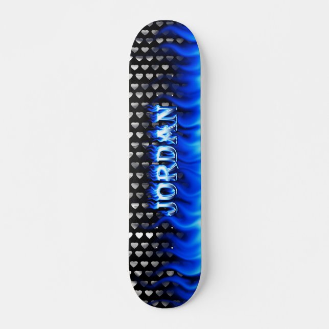 Blaues Feuer Jordanien-Skateboards und Skateboard (Vorne)