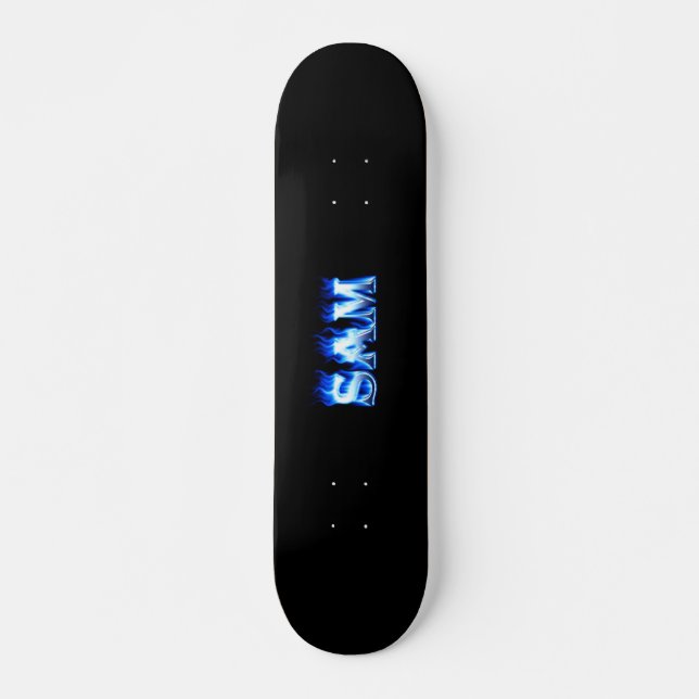 Blaues Feuer Sam-Skateboards und Flammenentwurf Skateboard (Vorne)