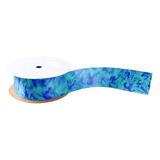 Blaues Feuer Satinband (Spule)