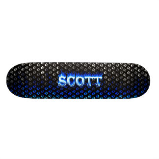 Blaues Feuer Scott-Skateboards und Flammenentwurf Skateboard