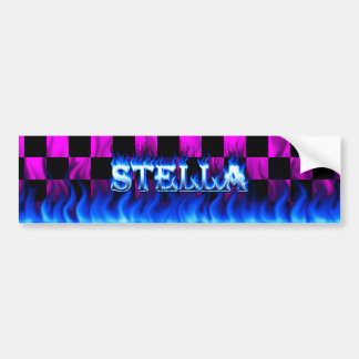 Blaues Feuer Stella und Autoaufkleber