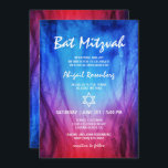 Blaues Feuer und Eis | Star von David Bat Mitzvah Einladung<br><div class="desc">Elegante, blaue, rote Feuer- und Eisladen Bat Mitzvah, die einfach mit Ihren eigenen Details angepasst werden können. Die wunderschöne Aquarellbild zeigt die tanzenden Flammen von Rot und Blau mit lila und violetten Mischungen. Diese personalisierte Bat Mitzvah Einladungsvorlage wird mit einem flammenähnlichen Schrift und einem modernen serifenlosen Schriftart-Stil erstellt. Der Stern...</div>