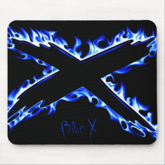 BLAUES FEUER X, blaues X Mousepad