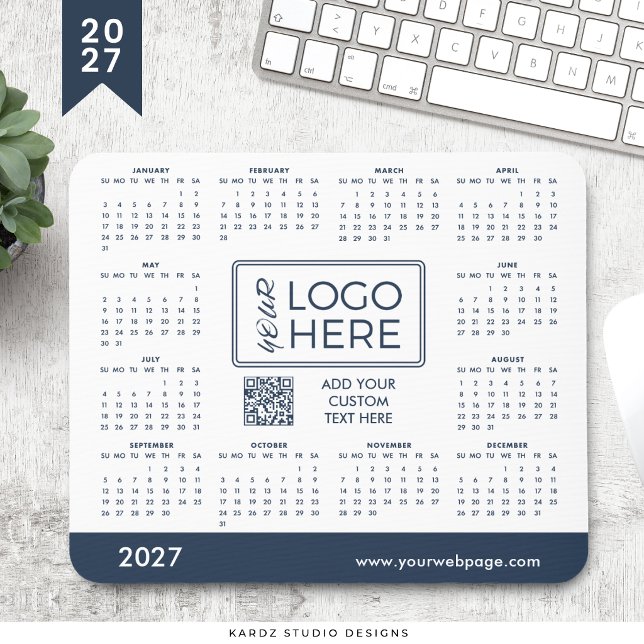 Blaues Firmenlogo 2027 Kalender Mauspad (Von Creator hochgeladen)