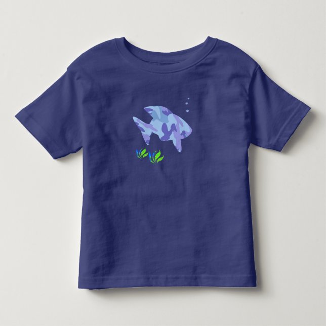 Blaues Fisch Kleinkind-Shirt Kleinkind T-shirt (Vorderseite)