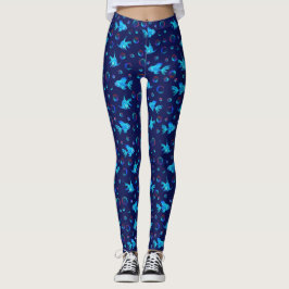 Blaues Fisch Leggings