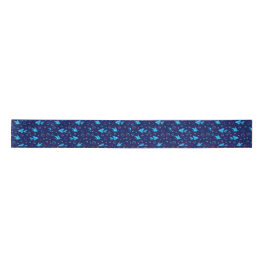 Blaues Fisch Satinband