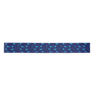Blaues Fisch Satinband