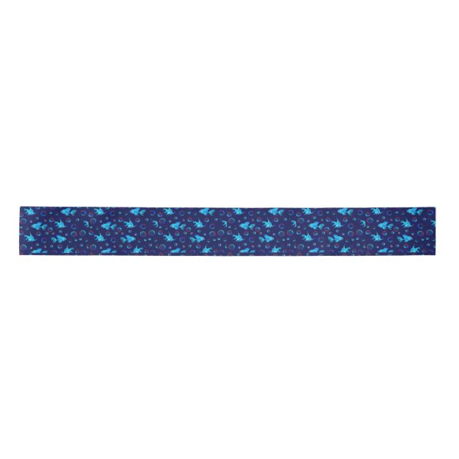 Blaues Fisch Satinband (Vorderseite)