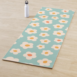 Blaues Fitness-Yogamatte mit Blumenmuster Yogamatte