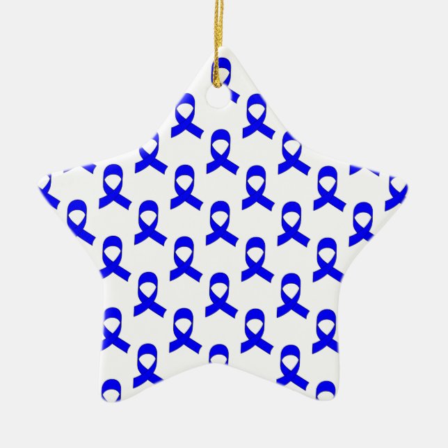 Blaues Flachmuster Keramikornament (Vorne)