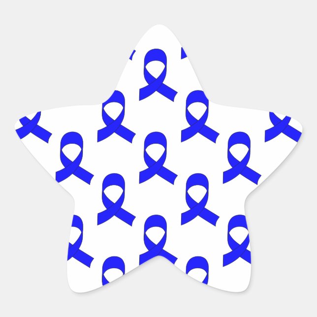 Blaues Flachmuster Stern-Aufkleber (Vorderseite)