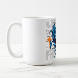 Blaues Flammendes Totenkopf Streetwear Design | Cy Kaffeetasse