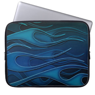 Blaues Flammenmuster Notebook-Sieb Laptopschutzhülle