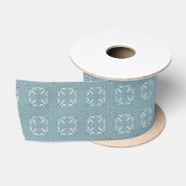 Blaues Fleur-de-Lis-Muster Satinband