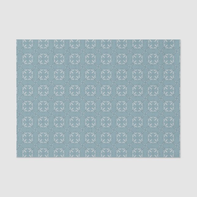 Blaues Fleur-de-Lis-Musterteppichpapier Seidenpapier (Vorderseite)