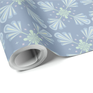 Blaues florales abstraktes Muster Geschenkpapier