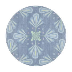 Blaues florales abstraktes Muster Schneidebrett