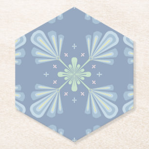 Blaues florales abstraktes Muster Untersetzer