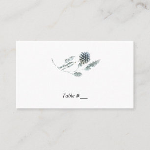 Blaues florales botanisches Element Hochzeitskarte Platzkarte