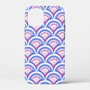 blaues florales Damastmuster Case-Mate iPhone Hülle