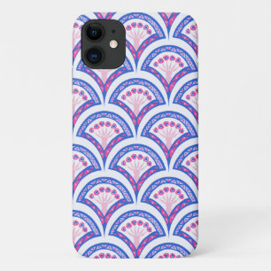 blaues florales Damastmuster Case-Mate iPhone Hülle