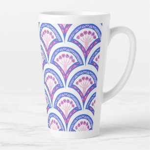 blaues florales Damastmuster Milchtasse