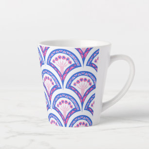 blaues florales Damastmuster Milchtasse