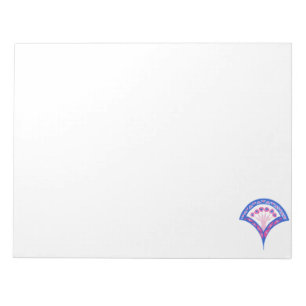 blaues florales Damastmuster  Notizblock