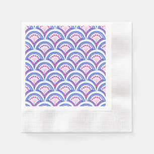 blaues florales Damastmuster Serviette