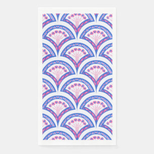 blaues florales Damastmuster Serviette
