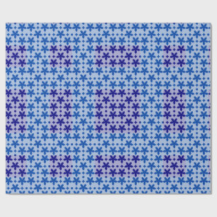 Blaues florales geometrisches Muster Moderne Wie Geschenkpapier