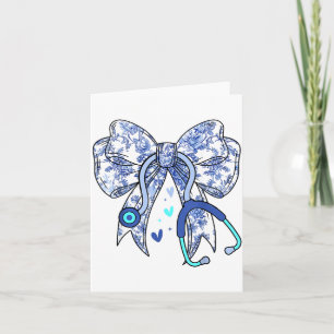 Blaues Florales Koketten-Schwestern-Stethoskop Med Karte