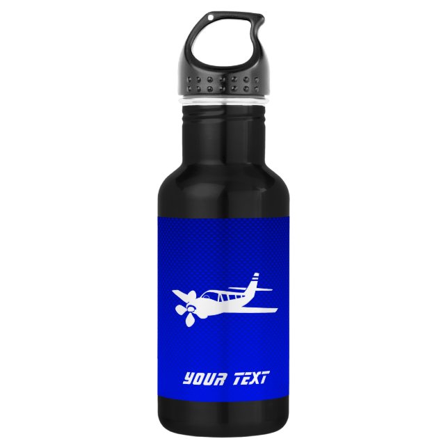 Blaues Flugzeug Trinkflasche (Vorderseite)